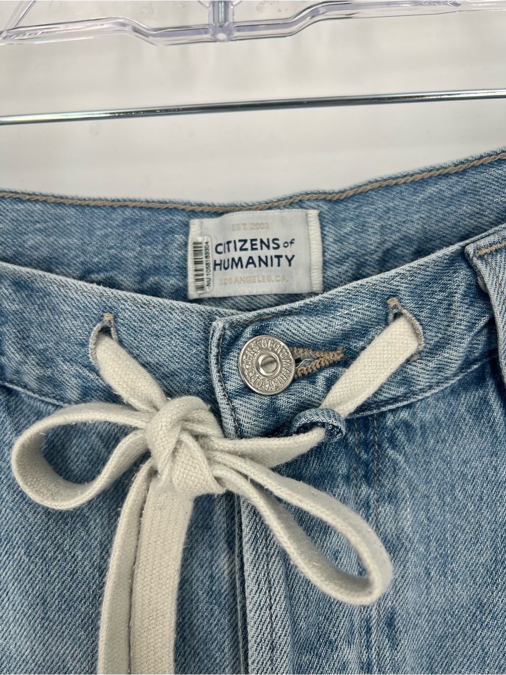 Citizens of Humanity Brynn Light Wash Drawstring Straight Leg Denim Jeans 31 - Picture 6 of 12